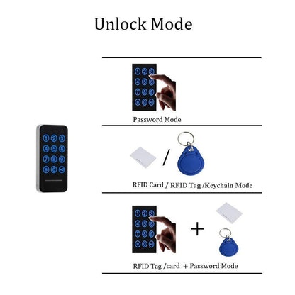 RFID Lock Electronic Cabinet Locks, Digital Touch Keypad, Password Entry and Card/FOB Entry, Keyless Door Knob