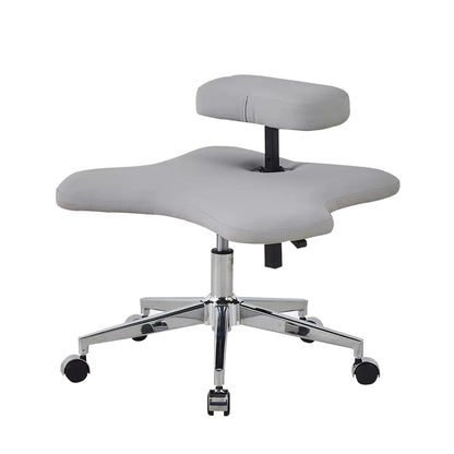 GenSDH Cross Legged Office Chair Meditation Kneeling Chair, Ergonomic Seat, Height Adjustable 2 Cushions Orthopedic Chairs, Five Pronged with Caster Support,Gr-Electroplated Legs