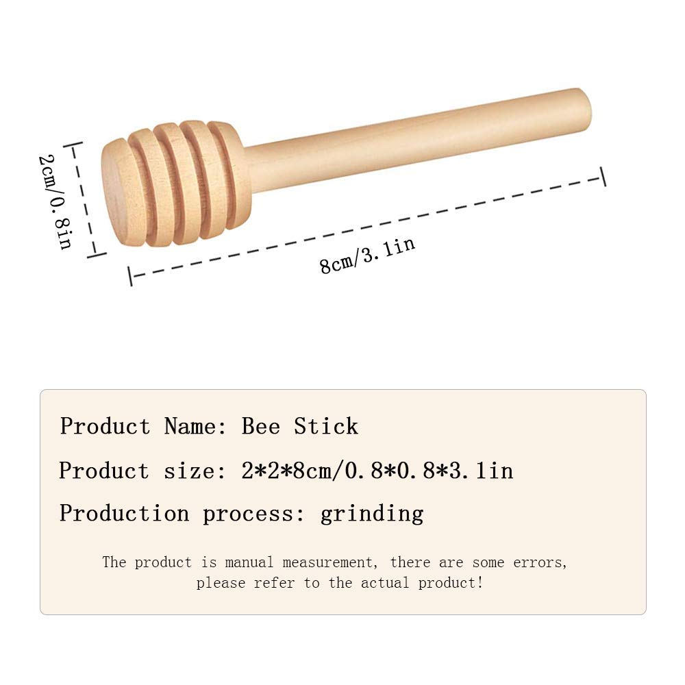20 3inch Pcs Honey Sticks Mini Honey Dipper, Wooden Honey Comb Honey Dispenser for Honey Jar Dispense Drizzle Honey