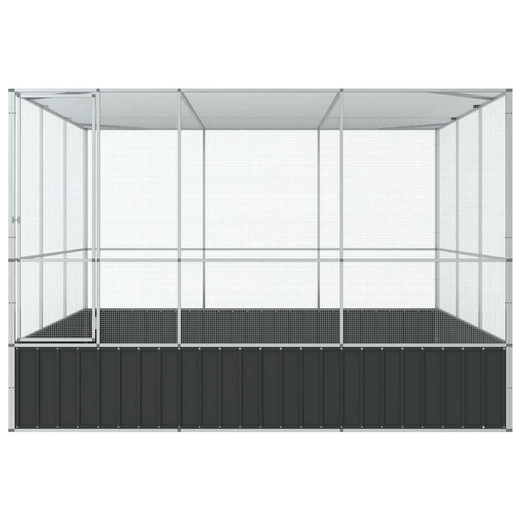 Logeirevo Galvanized Steel Large Flight King Bird Cage, Steel Outdoor Aviary, Outdoor Indoor Large Bird Cage Aviary Pet House for Cockatiels African Parakeets, 122.4"x120.9"x83.5",-522