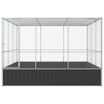 Logeirevo Galvanized Steel Large Flight King Bird Cage, Steel Outdoor Aviary, Outdoor Indoor Large Bird Cage Aviary Pet House for Cockatiels African Parakeets, 122.4"x120.9"x83.5",-522