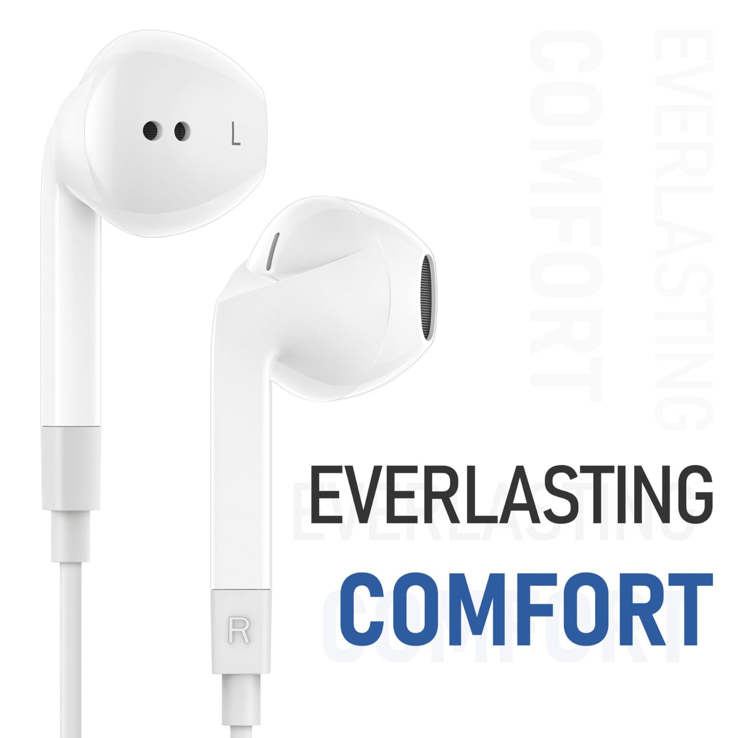 LUDOS FEROX 5 Pack Wired Earbuds in-Ear Headphones, 5 Year Warranty, Earphones with Microphone, Noise Isolation for 3.5mm Jack Ear Buds for iPhone, Samsung, Computer, Laptop, Kids, School Students