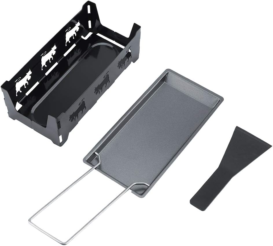 ViaGasaFamido Carbon Steel Grilling Tool Set - Non-Stick Cheese Pot with Foldable Handle
