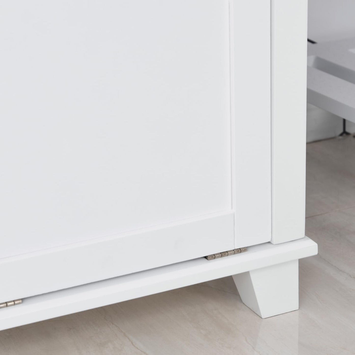 Geelife Tilt-Out Laundry Sorter Bathroom Cabinet, White - MDF White - Front Tilt Out Hamper - Bathroom, Design