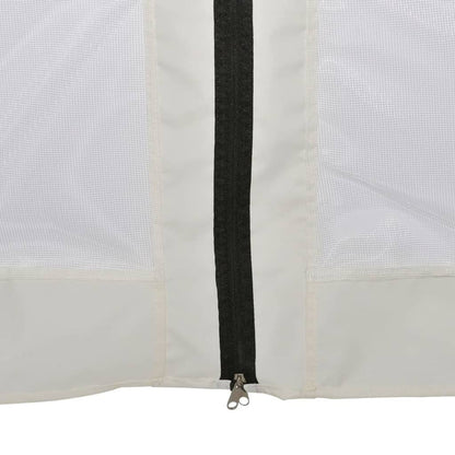 Hexagonal Gazebo Cream White, 11.8x11.8x9.2 ft Outdoor Canopy Tent with Mesh Sidewalls, Portable Pop Up Patio Shelter for Parties, Weddings, Backyard Events Lawn Structures