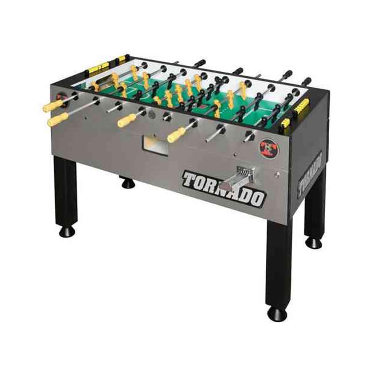 Tornado Platinum Tour Edition T-3000 Tournament Foosball Table Soccer Game - 3 Goalie - Silver - Coin Operated