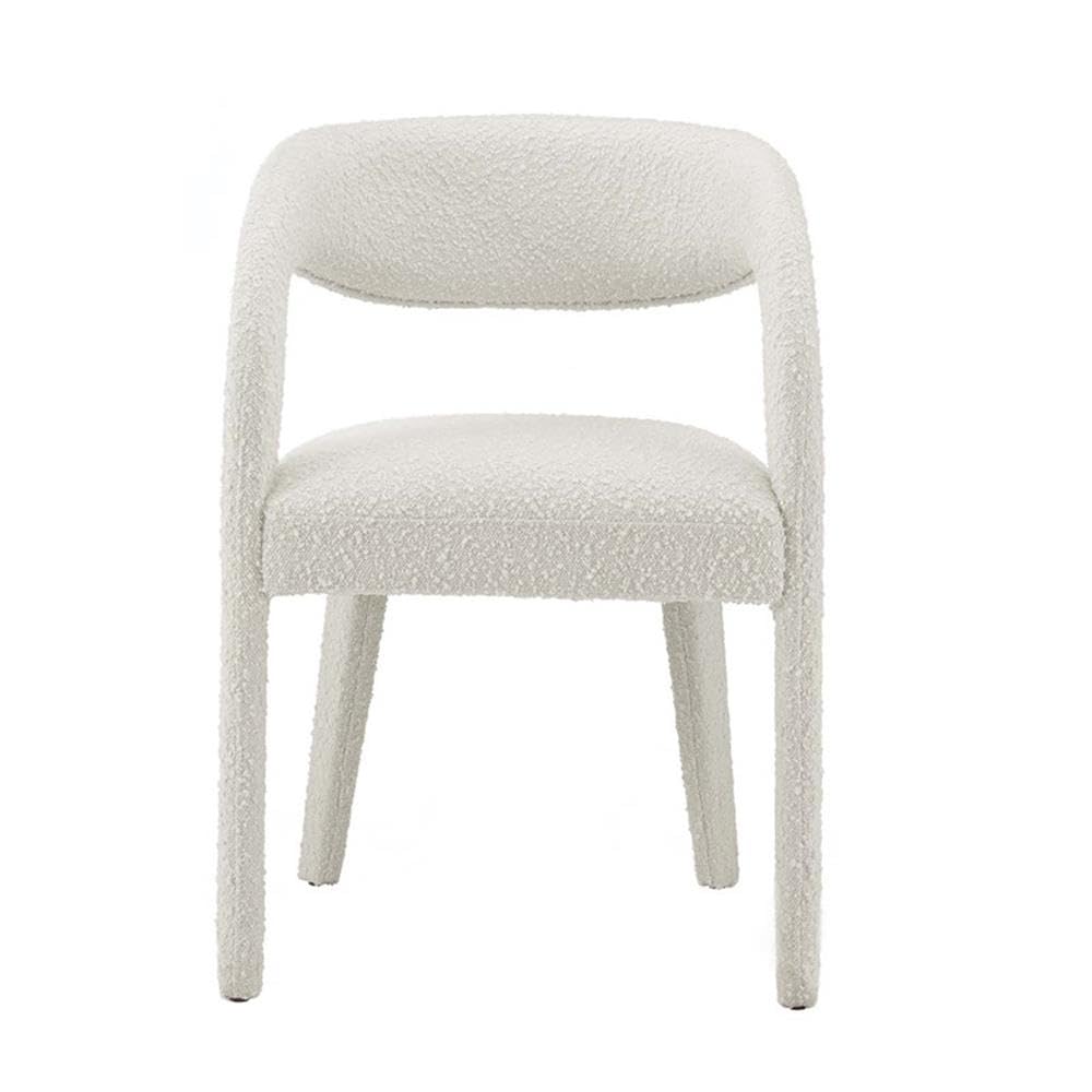 Modway EEI-6562-IVO Pinnacle Boucle Upholstered Dining Chair Set of Two, Ivory