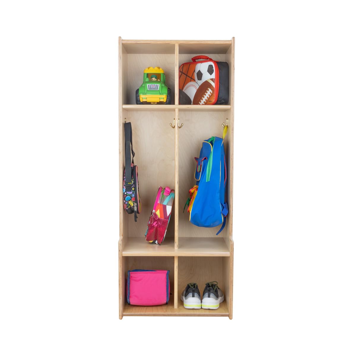 Contender 2-Section Coat Locker with Bench & Cubby Storage, Backpack Organizer, Coat Cubbies Storage for Kids & Toddlers, Ideal for Home, School, Office