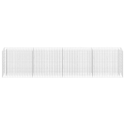 Foknhdi Galvanized Steel Raised Garden Bed 141.7x11.8x35.4 in Large Outdoor Planter Box Silver Modern Gabion Planter for Patio Yard Balcony