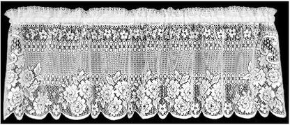 Heritage Lace Victorian Rose Valance, 60-Inch Wide by 16-Inch Drop, White