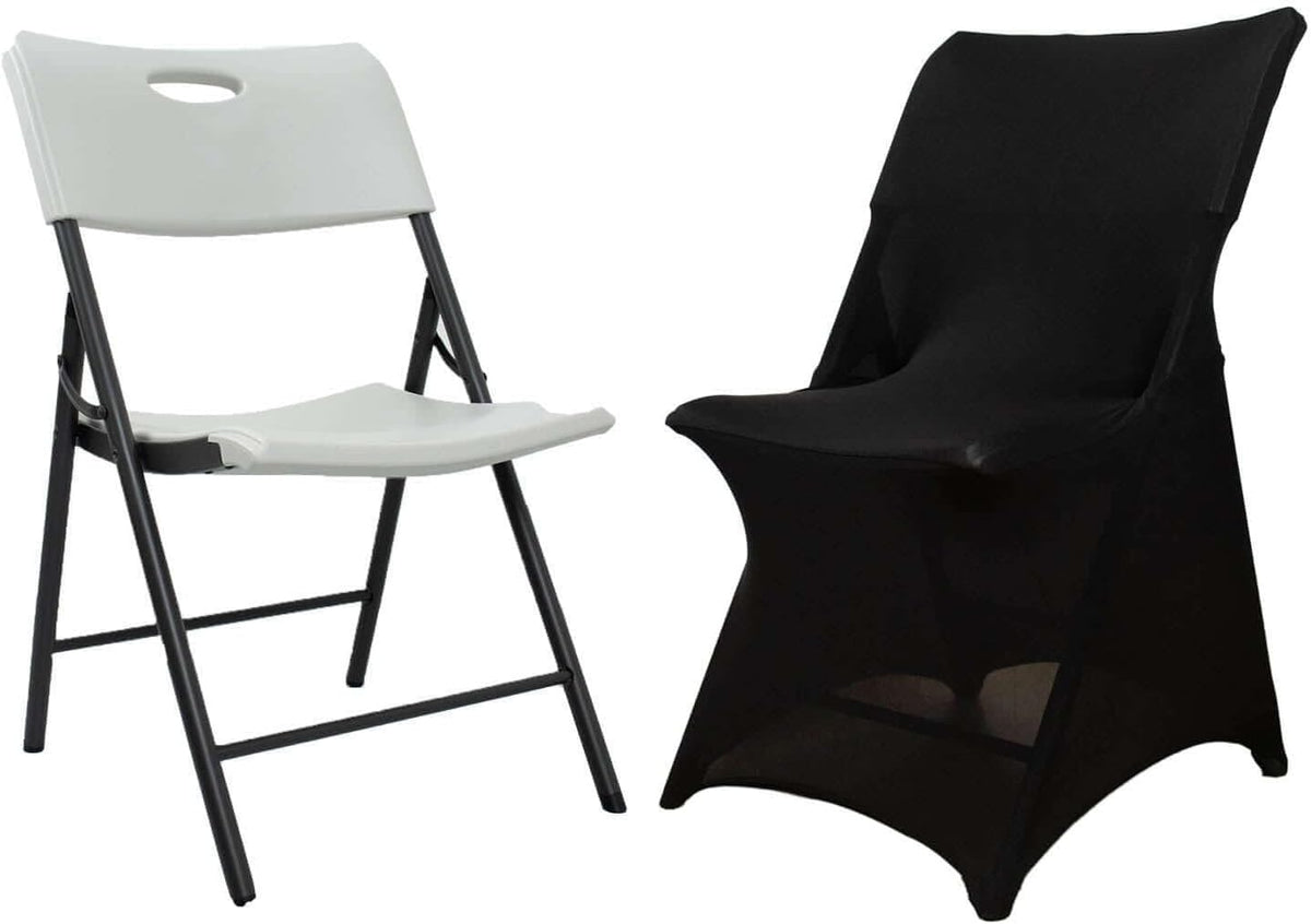 Premium Black Spandex Chair Cover for Lifetime Folding Chairs