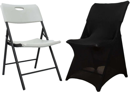 Premium Black Spandex Chair Cover for Lifetime Folding Chairs