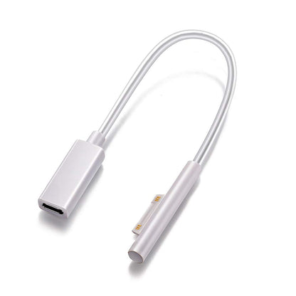 Surface to USB C Charging Cable (Female USB-C, 20 cm), Compatible with Microsoft Surface Pro 7/6/5/4/3 Go3/2/1 Laptop4/3/2/1, Requires 45W 15V/3A USB-C Charger