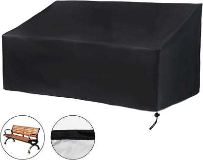 Hoypeyfiy Waterproof Oxford Fabric Patio Bench Cover - Black, Fits Standard Benches