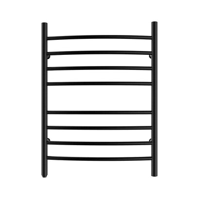 HEATGENE Towel Warmer 8 Bar Plug-in Curved Bath Towel Heater Towel Warmer for Bathroom Plug-in Drying Rack Brushed