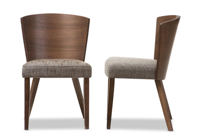 Baxton Studio Sparrow Wood Modern Dining Chair, Brown, Set of 2, 20.62L x 22W x 31.25H
