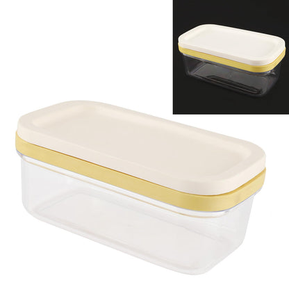 Luatoxry Butter Cutter and Storage Case, Airtight Butter Dish that Cuts into Slices, Transparent Butter Storage Box with Lid and Cutting Net for Cheese Cutting, 6.7x3.9x2.8in