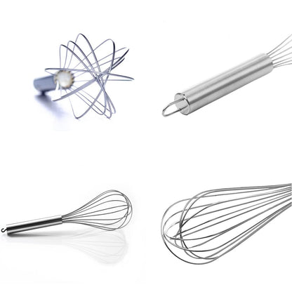 VITASUNHOW Wire Whisks for Household Purposes Pack of 3 Stainless Steel Handheld Egg Whisk 10-Inch