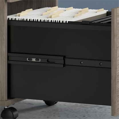 Bush Business Furniture Hybrid 2 Drawer Mobile File Cabinet in Modern Hickory - Assembled