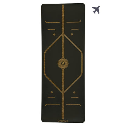 Liforme Travel Yoga mat – Patented Alignment System, Warrior-Like Grip, Non-Slip, Eco-Friendly, Ultra-Lightweight and Sweat Resistant, Made with Natural Rubber