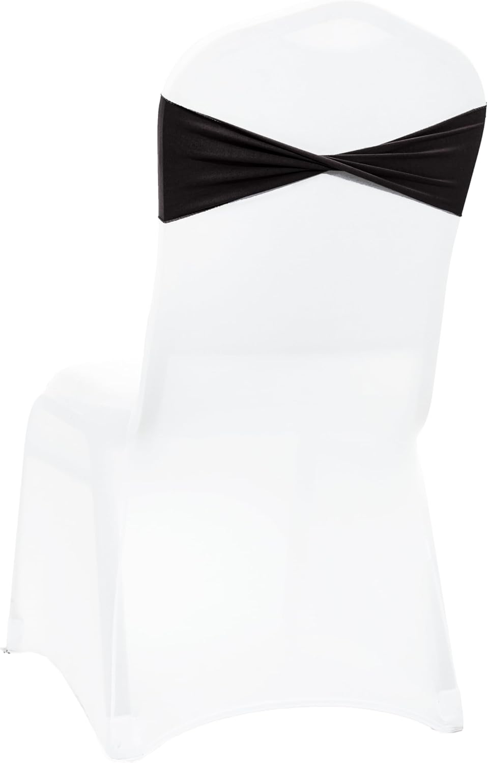 Pack 10 VDS of PCS | Black | Spandex Chair Sashes Bows Without Buckle | Stretch Elastic Banquet Universal Folding Chair