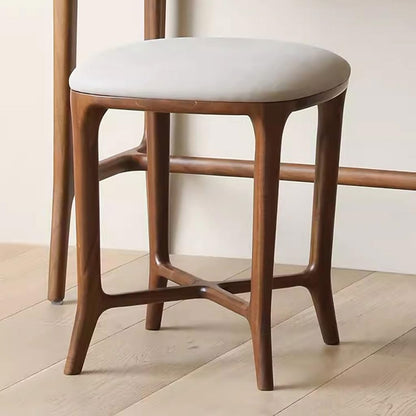 ASWAD Vanity Stools Solid Wood Dressing Stool, Soft Bag Stool, Bedroom Dining Table Stool, Household Simple Picnic Stool, Wooden Stool Small Footstool