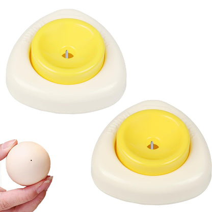 2-in-1 Egg Peeler & Poker - Hard Boiled & Raw Eggs, Safety Lock, Yellow