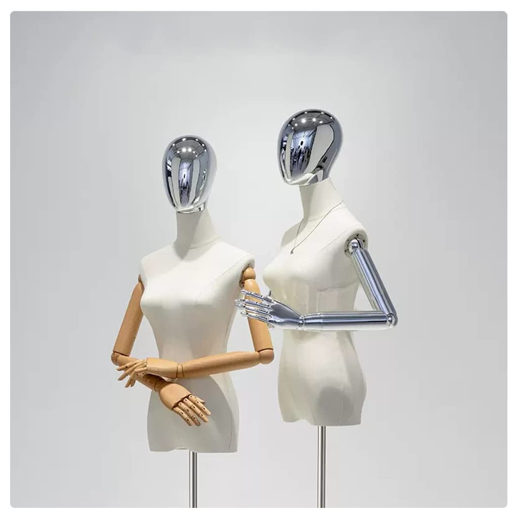 Adjustable Dress Form Mannequin for Women - Medium Size with Tripod, Detachable Head & Arms - Ideal for Sewing, Clothing, Jewelry Display & Craft Projects - Solid Wood Finish