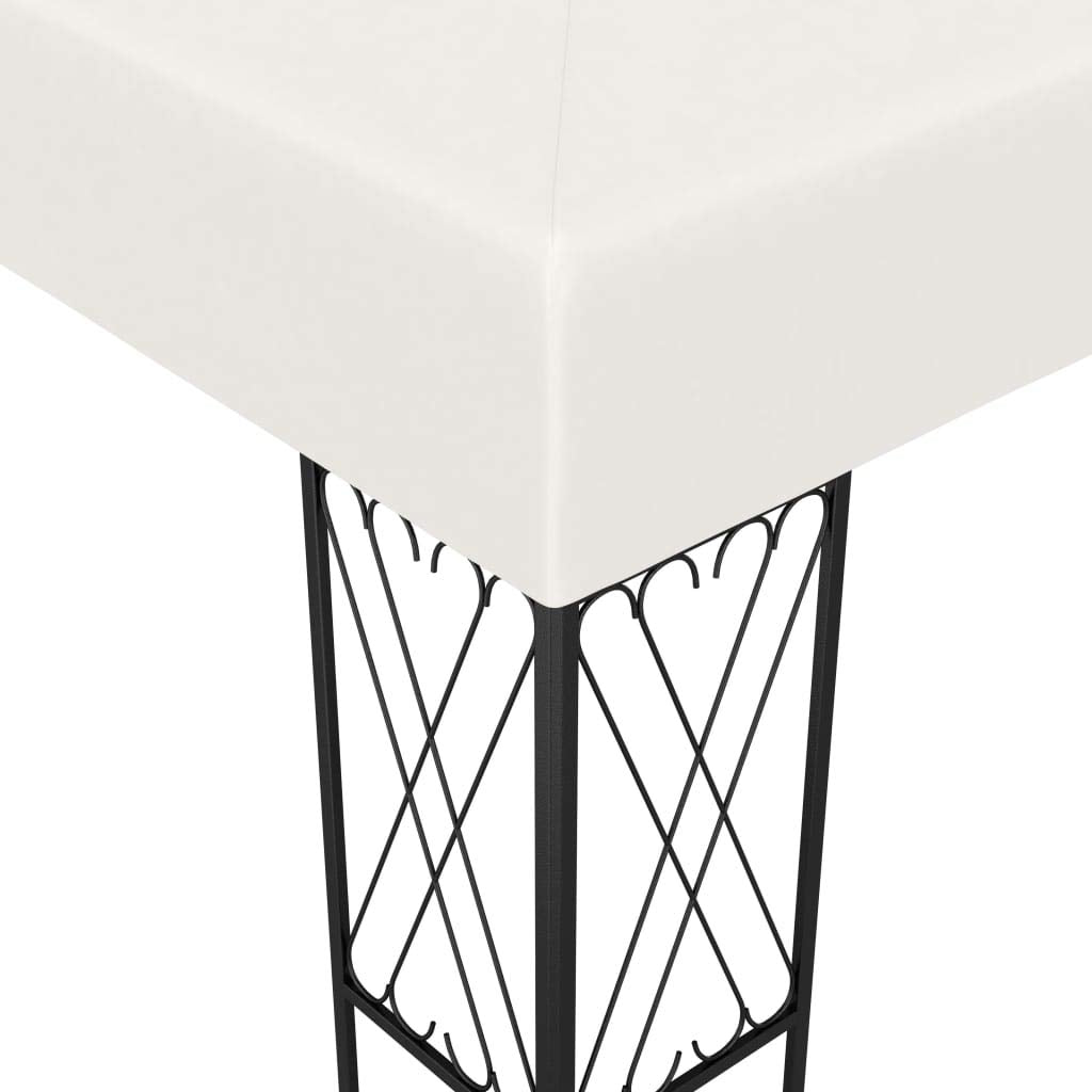 Cream Polyester Gazebo, 9.8x9.8 ft Square Outdoor Canopy Tent with Powder-Coated Steel Frame, Water Resistant UV Protection for Patio, Garden, Terrace Outdoor Structures