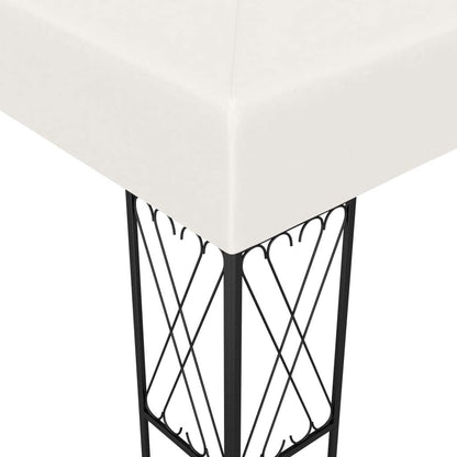 Cream Polyester Gazebo, 9.8x9.8 ft Square Outdoor Canopy Tent with Powder-Coated Steel Frame, Water Resistant UV Protection for Patio, Garden, Terrace Outdoor Structures