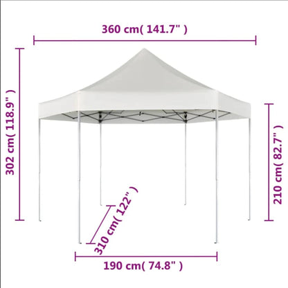 Xhnifbn Grey Hexagonal Pop-Up Gazebo 11.8ft x 10.2ft Powder-Coated Steel Frame Instant Canopy Tent with Water-Repellent Fabric for Backyard Patio Party & Garden Events