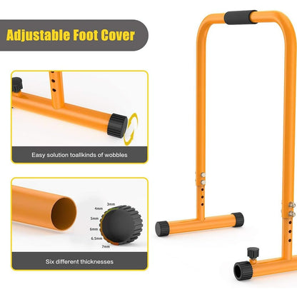 GGZONE Dip Stands Bar Adjustable Parallel Bars Dip Station, Capacity Perfect for Home and Garage Gym Exercise Equipment Gymnastics (Color : Gray)
