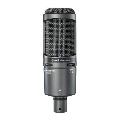 Audio-Technica AT2020USB+ Cardioid Condenser USB Microphone, with Built-in Headphone Jack & Volume Control, Perfect for Content Creators (Black)