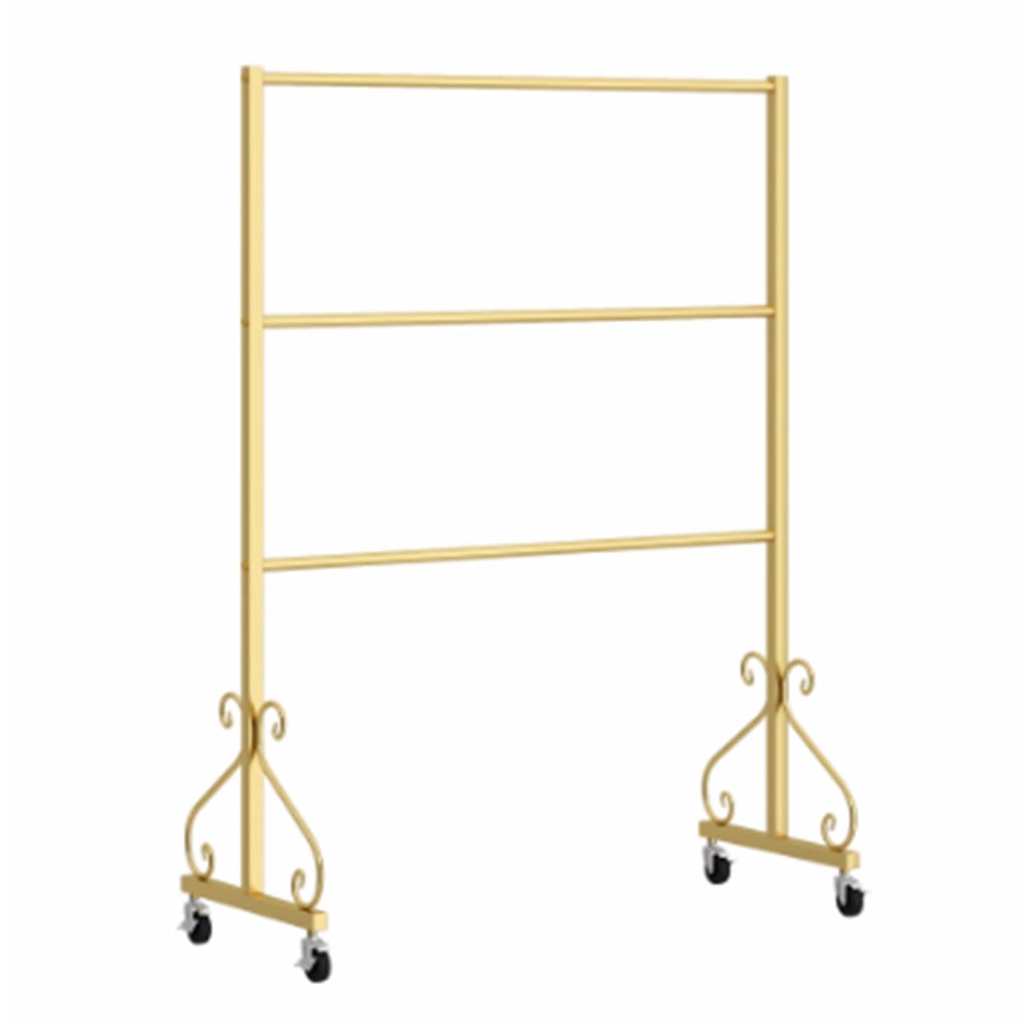Lingerie Bra Rack with Wheels, Metal, 3 Tier Underwear Display Stand, Anti-Slip, Retail Showshelves, Commercial Clothing Store Shelf, for Shorts, Hats, Sock(Gold,80 * 40 * 130cm)
