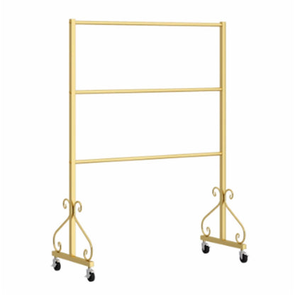 Lingerie Bra Rack with Wheels, Metal, 3 Tier Underwear Display Stand, Anti-Slip, Retail Showshelves, Commercial Clothing Store Shelf, for Shorts, Hats, Sock(Gold,80 * 40 * 130cm)