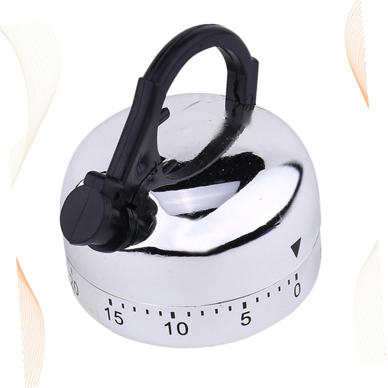 Cabilock Mechanical Kitchen Timer 60-Minute Countdown Kettle Design Cooking Timer with Rotating Alarm for Home Baking and Cooking Compact 2.55X2.16X2.16 Inch No Battery Needed