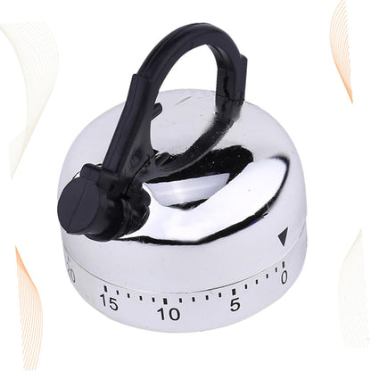 Cabilock Mechanical Kitchen Timer 60-Minute Countdown Kettle Design Cooking Timer with Rotating Alarm for Home Baking and Cooking Compact 2.55X2.16X2.16 Inch No Battery Needed