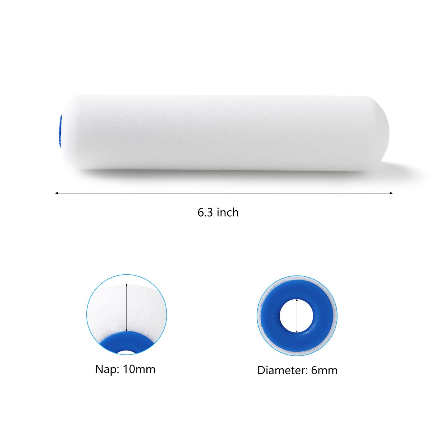 Mister Rui Foam Paint Roller, 4 inch Paint Roller 8 Pack, Small Paint Roller, High Density Foam Paint Roller Tray and Liner Set, Sponge Rollers for Painting and Staining