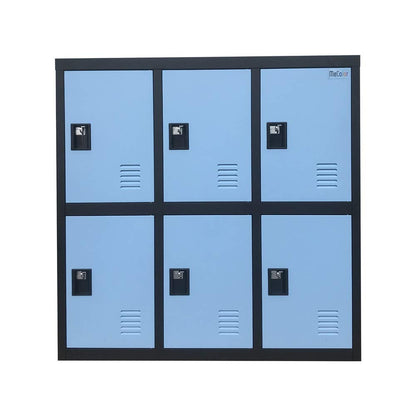 MECOLOR FURNITURE Digital Lock Metal Gym Locker Organizer with Padlock and Shelf Small Size Blue
