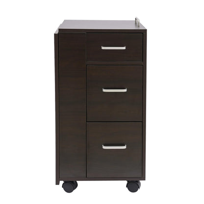 TREMENPOW Foldable Manicure Table, Single Station Nail Desk, Manicure Table with 3 Drawers & Wheels, 220lb Capacity, for Nail Salons, Beauty Spa, Home Office, Writing or Computer Desk