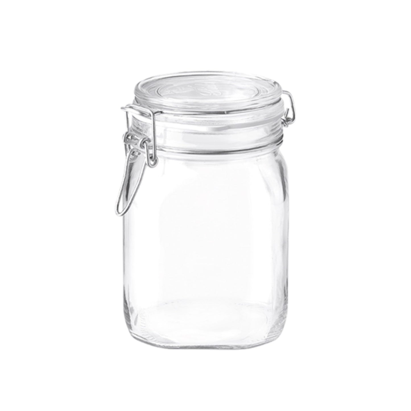 Bormioli Rocco Clear Glass Storage Jars: Airtight Hinged Lid With Leak Proof Gasket, Wide Mouth Canister Kitchen Food Container - For Zero Waste Air Tight Preserving Jam, Spices, Coffee, Sugar & Herbs
