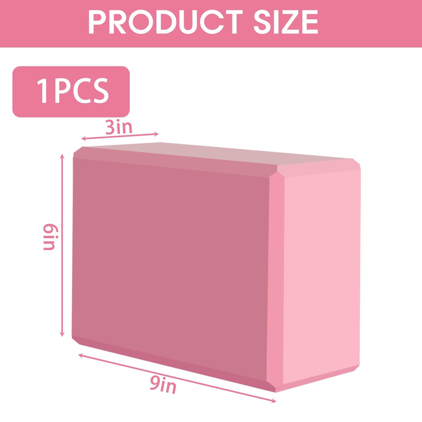 Yoga Block - Supportive Latex-Free Eva Foam - Soft Non-Slip Surface with Beveled Edges for Yoga, Pilates, Meditation - Yoga Accessories for Stability, Balance, Deepen Stretches