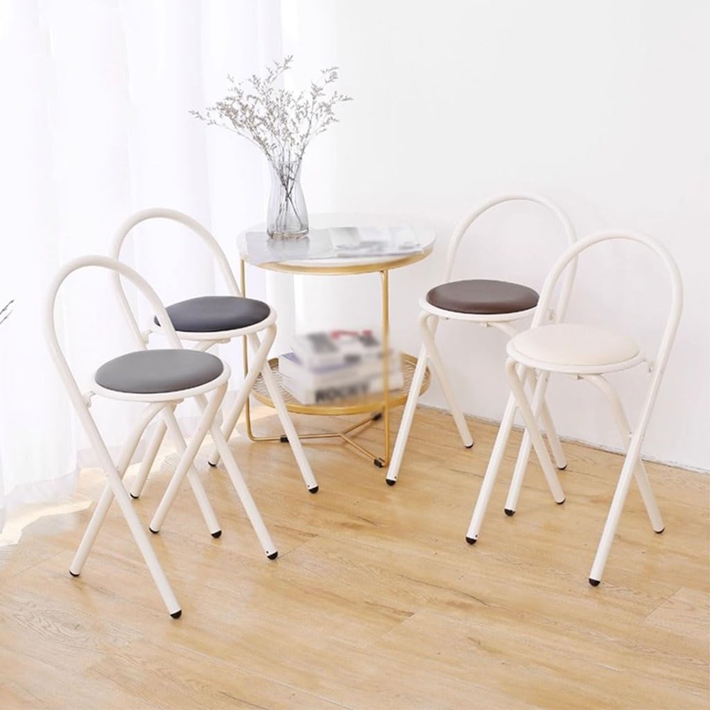 2-Pack Wrought Iron Durable Folding Chairs, Portable Party Event Chair, with Arch Handles(Black Color)