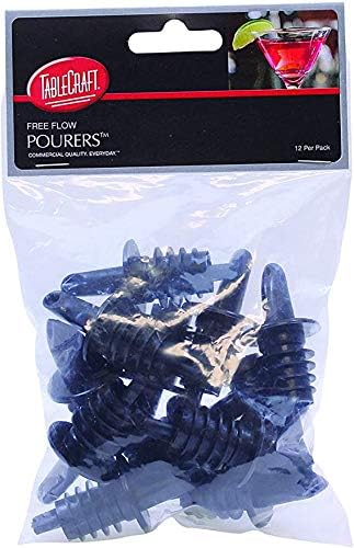 TableCraft Free Flow Pourers, Black, 24-Pack