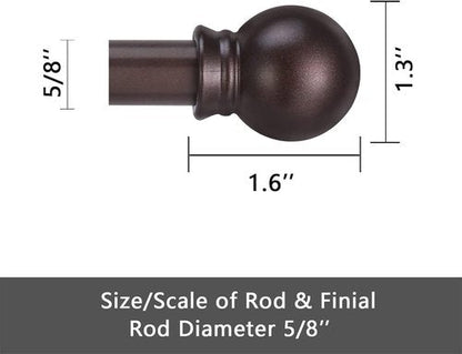GXOACKJ Heavy-Duty Metal Curtain Rods - 2 Pack Brown, 66 to 120 Inch with Brackets