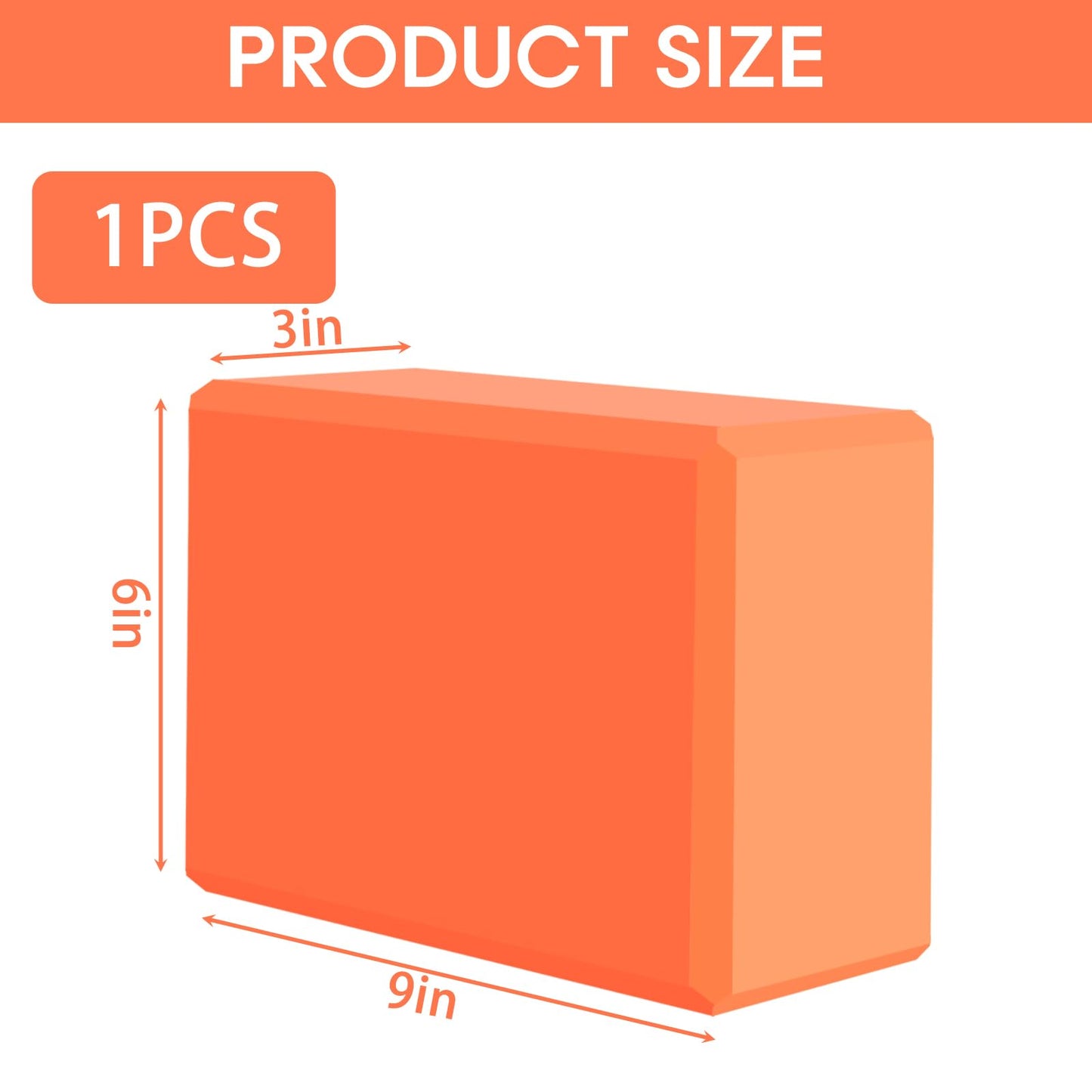 Yoga Block - Supportive Latex-Free Eva Foam - Soft Non-Slip Surface with Beveled Edges for Yoga, Pilates, Meditation - Yoga Accessories for Stability, Balance, Deepen Stretches