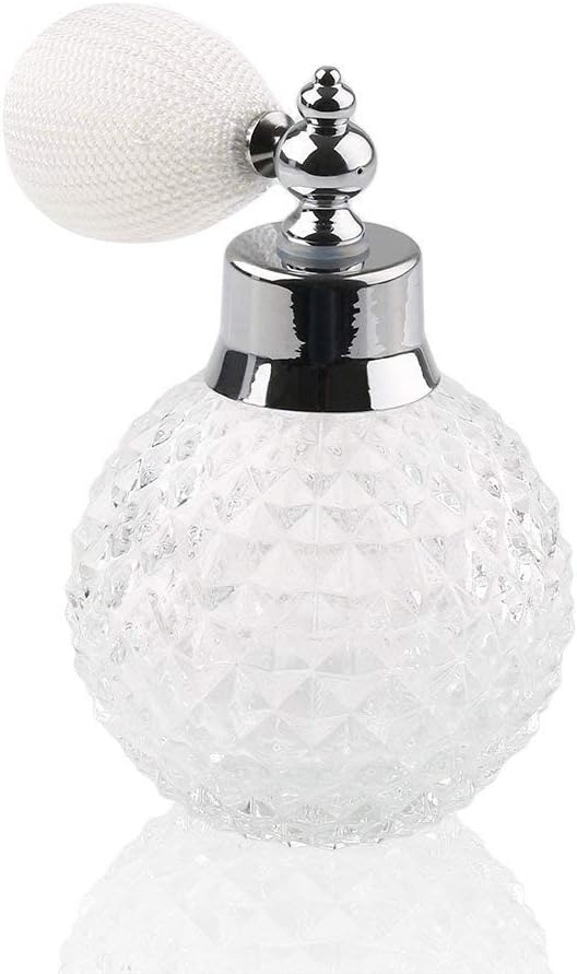 H&D Vintage Crystal Empty Perfume Replacement Spray Bottle Atomizer, Luxury Series (Clear)
