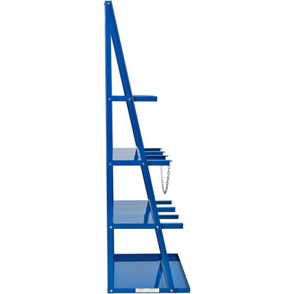 Global Industrial Vertical Bar Rack with Three Bays, 3000 lbs Capacity, Steel Construction, 39" W x 24" D x 84" H, Blue Powder Coat Finish, Assembly Required