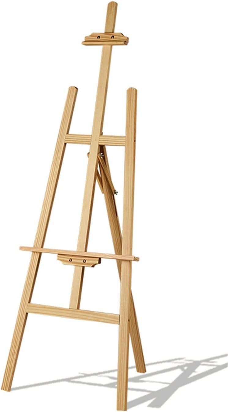XYIANG Folding Easel, Wooden Adjustable Easel with Tripod Legs, Portable Painting Easel Stand Wood Artist Easel, for Painters, Students (A 150CM)