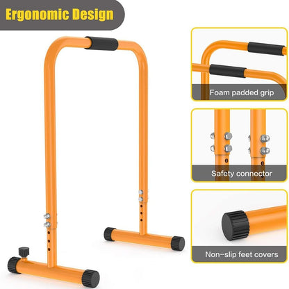 GGZONE Dip Stands Bar Adjustable Parallel Bars Dip Station, Capacity Perfect for Home and Garage Gym Exercise Equipment Gymnastics (Color : Gray)